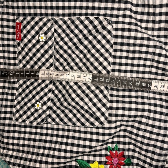 Teddy Fresh Black and White Gingham Jumpsuit with Floral Embroidery - Picture 10 of 14